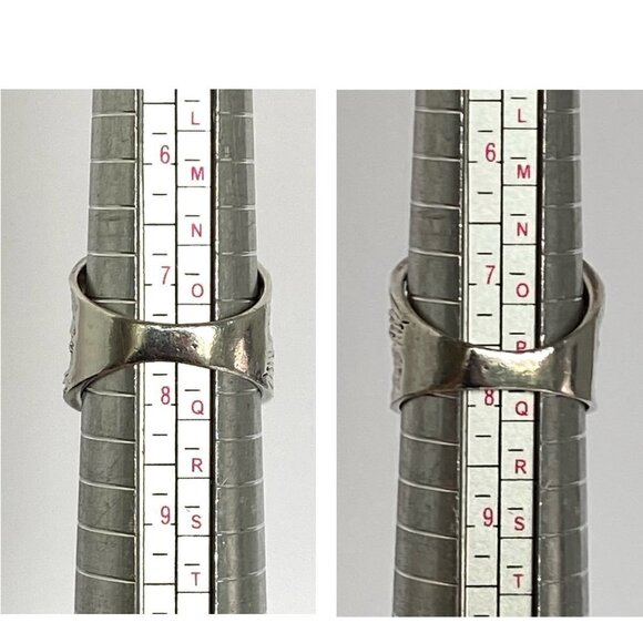 Sterling Silver 925 YS India Modernist Moonstone Wide Band Ring Sz 7.5-7.75 - Picture 9 of 16